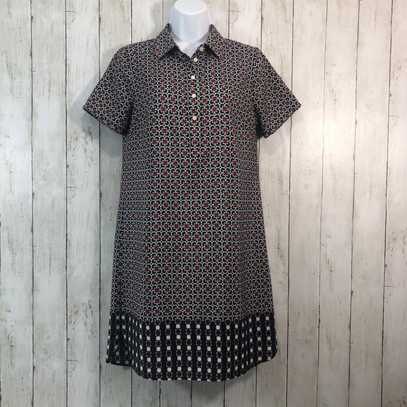 J.Crew Short Sleeve Geometric Square Shirt Dress 4 - Picture 1 of 9